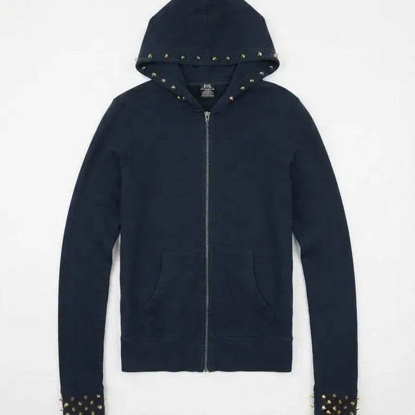 [BUNJANG] E.vil Studded Zip-Up Hoodie Navy M / E.vil 스터드 후드집업 네이비 M