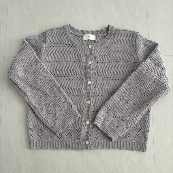 [BUNJANG] Pigment Lavender Knit Cardigan / 피그먼트 라벤더 니트