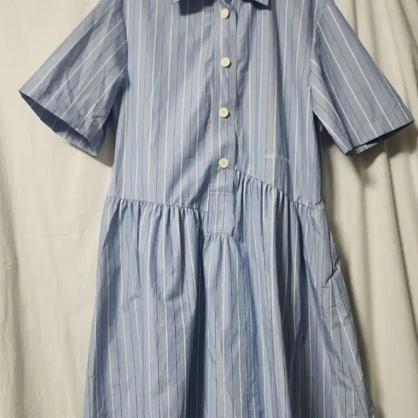 [BUNJANG] Striped Shirt Dress Blue / 스트라이프 셔츠 원피스 블루