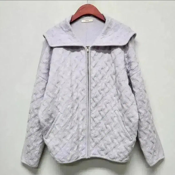 [BUNJANG] System 20'SS Wool Blended Knit Hooded Jacket / 시스템 20'SS 울 블렌디드 니트 후드 자켓 프리사이즈