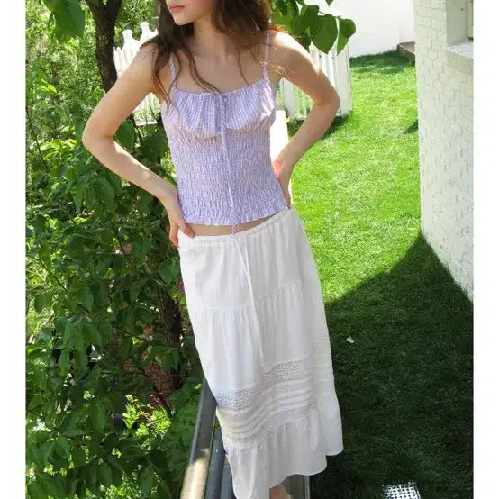 [BUNJANG] Rolleral Roller Skirt White / 로라로라 스커트 화이트