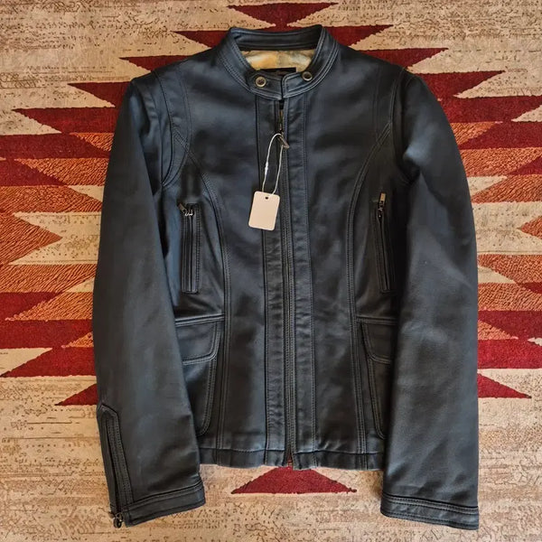 [BUNJANG] Keith London Genuine Lambskin Leather Rider Jacket (Women's Size 44-55) / 키이스 런던 여성 라이더 레더 천연 양가죽자켓 44-55