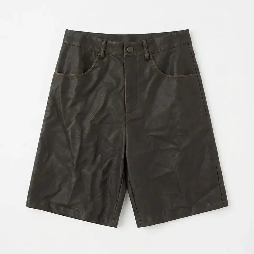 [BUNJANG] CIDER Black Leather Short Pants - Size S / CIDER 블랙 레더 숏팬츠 S