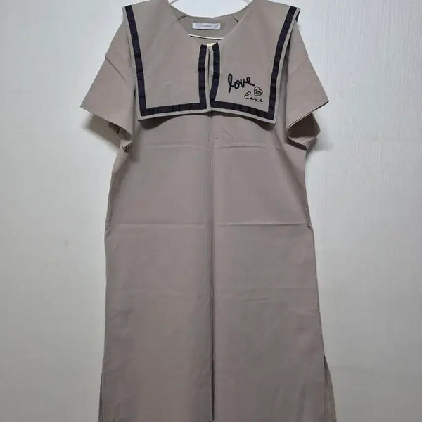 [BUNJANG] VAN AKE Sailor Collar Long Dress Beige / 반에이크 VAN AKE 세일러카라 롱원피스 베이지 새상품 택O