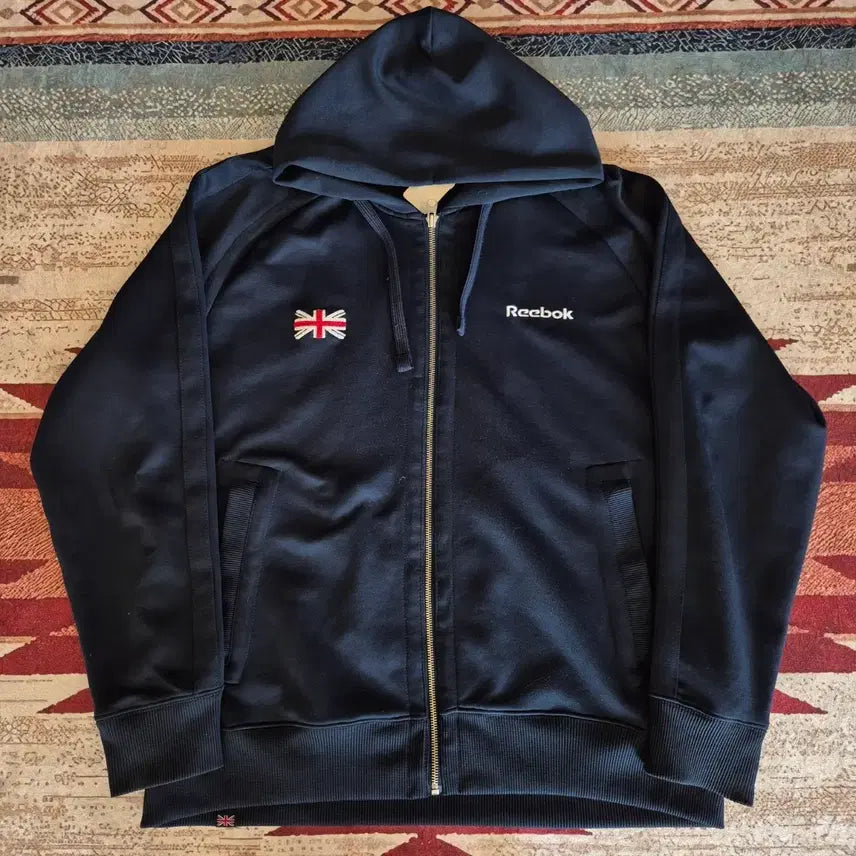 [BUNJANG] Reebok Classic England Flag Jersey Hoodie Zip-up 2XL / 리복 클래식 잉글랜드 플래그 져지 후드집업 2XL(110)