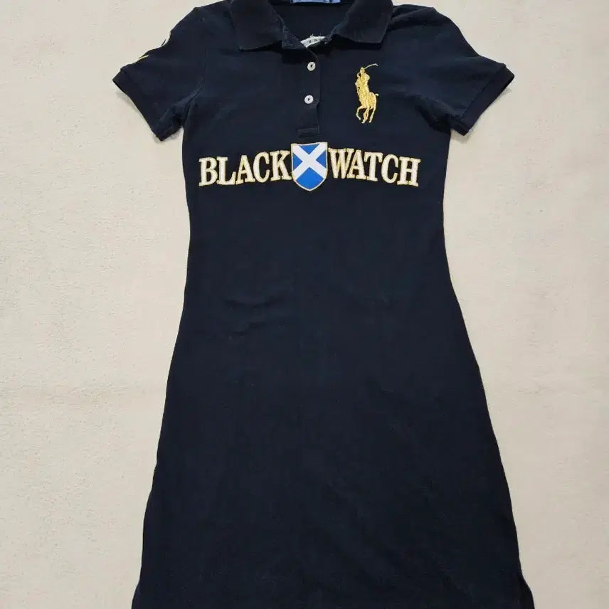 [BUNJANG] Polo Ralph Lauren Big Pony Black Watch Collar Dress / 폴로 랄프로렌 금장 빅포니 블랙워치 블랙 카라 원피스 급처