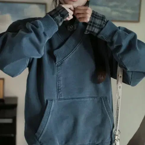[BUNJANG] Handmade Udo Jeogori Sweatshirt (Size S) / 단종제품)한땀한땀 우도 저고리 맨투맨 S사이즈
