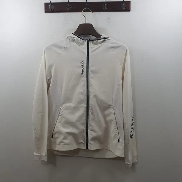 [BUNJANG] Reebok Women's White Mesh Panel Functional Zip-Up Jacket (Size 100) / 100 리복 여성 화이트 매쉬 절개 포인트 기능성 집업 자켓