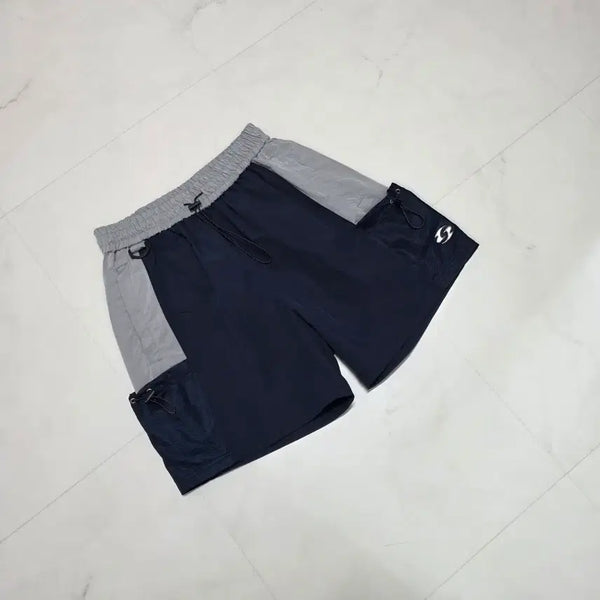 [BUNJANG] CRUMP Woven String Shorts Navy Grey / M) 크럼프 우븐 스트링 반바지 네이비 그레이