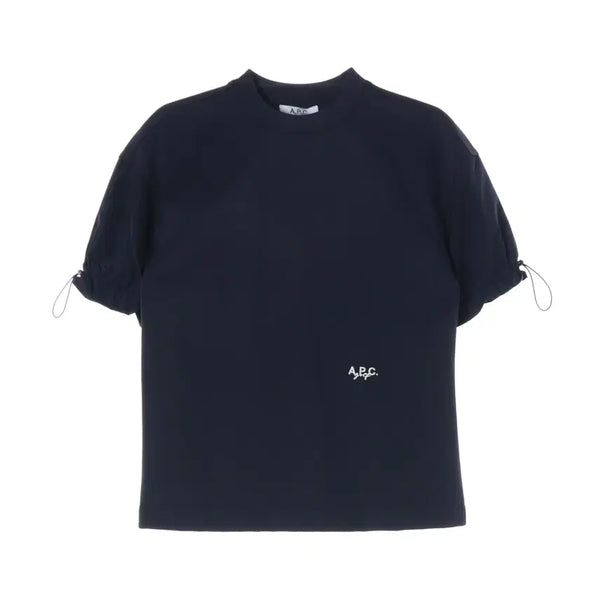 [BUNJANG] APC 23SS Logo Embroidery Short Sleeve T-Shirt Navy / 아페쎄 골프 APC 23SS 로고 자수 소매 셔링 반팔 티셔츠 네이비