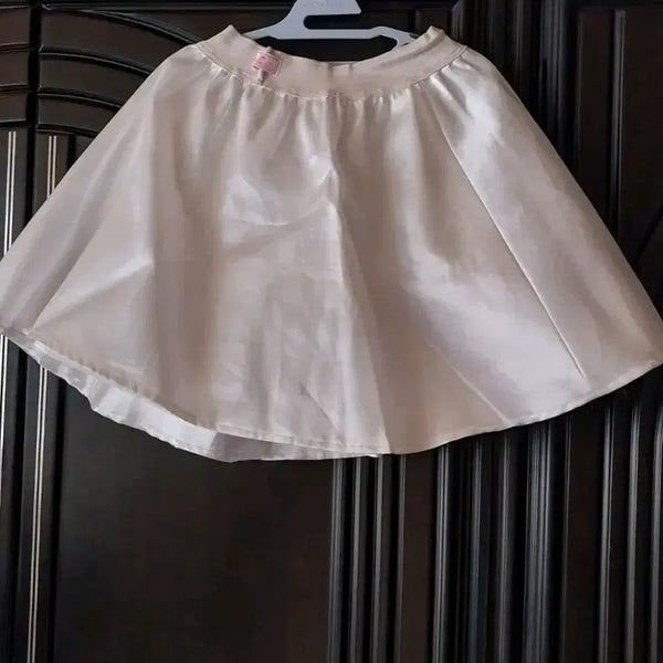 [BUNJANG] Satin Mini Skirt Pale White / 새틴 스커트 페일 화이트
