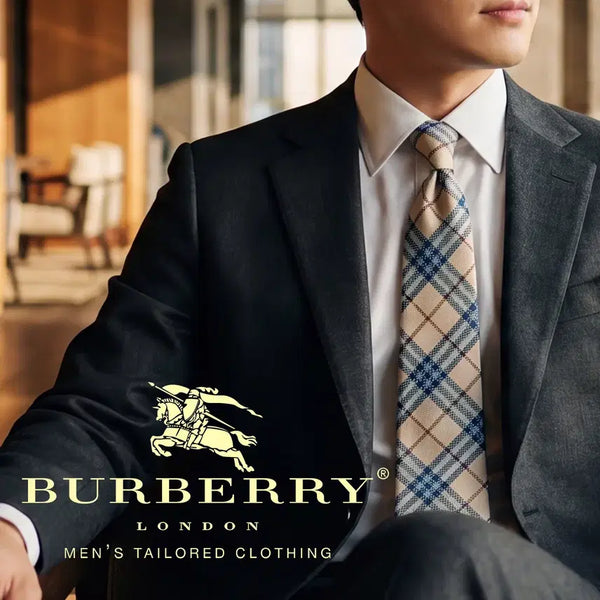 [BUNJANG] Burberry Silk Classic Check Necktie 8.6cm / BURBERRY 버버리 실크 베이지 블루 체크 넥타이 8.6cm A~B등급 E1792