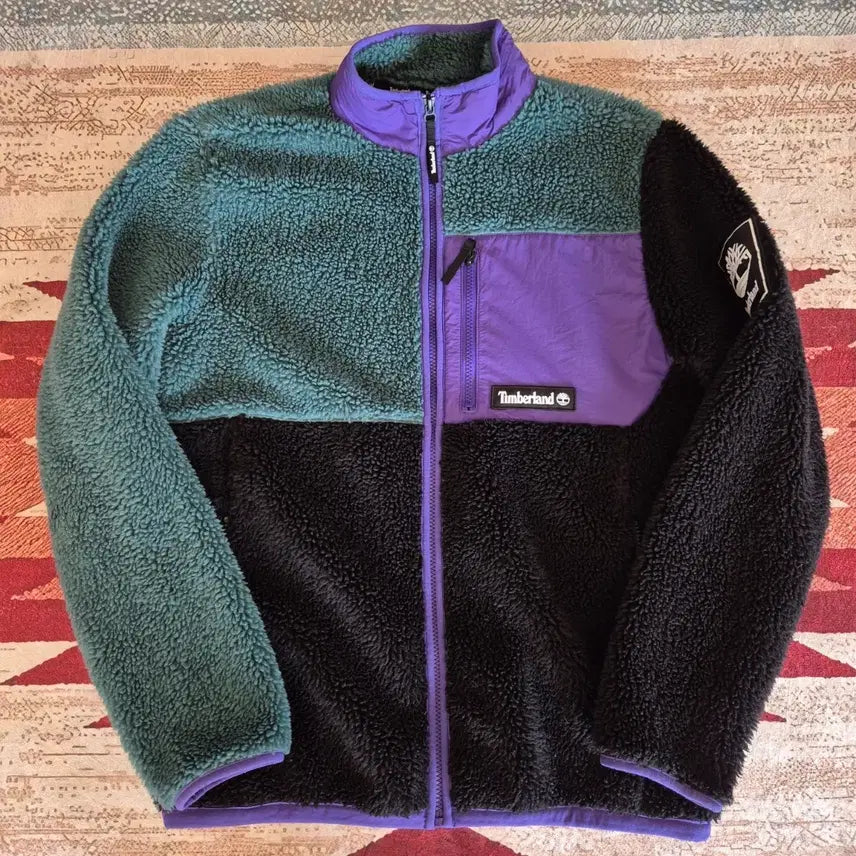 [BUNJANG] Timberland Multicolor Fleece Jacket S (90) / 팀버랜드 멀티컬러 뽀글이 플리스 후리스 자켓 S(90)