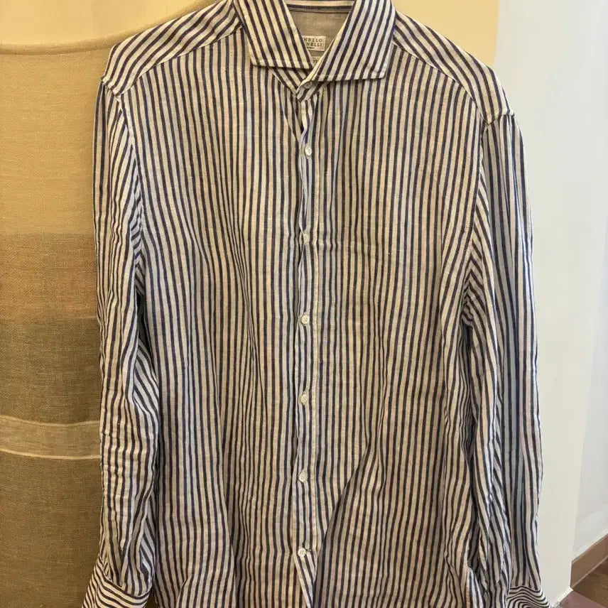[BUNJANG] Brunello Cucinelli Linen Striped Shirt - Medium / 브루넬로쿠치넬리 린넨셔츠m