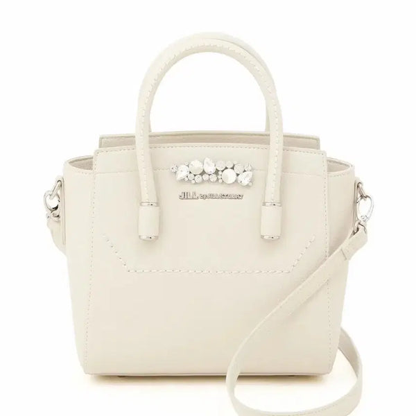 [BUNJANG] Jill by Jill Stuart Bijou Royal Mini Tote Bag White / jill by jillSTUART 질바이 질스튜어트 비쥬 로얄 미니 화이트 토트백 스나계 걸리 양산형