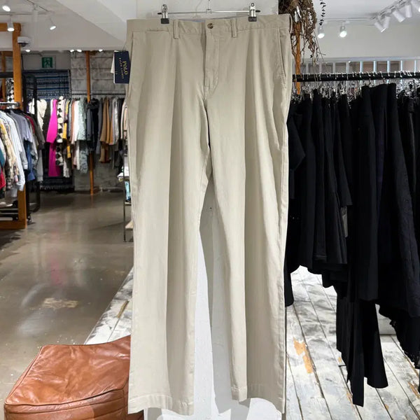 [BUNJANG] Polo Ralph Lauren Beige Stripe Cotton Pants / 폴로 랄프로렌 베이지 스트레이프 코튼 팬츠