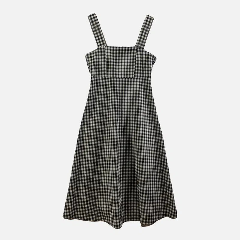 [BUNJANG] Black Women's Checkered Dress / 블랙 여자 체크 원피스 S O0446