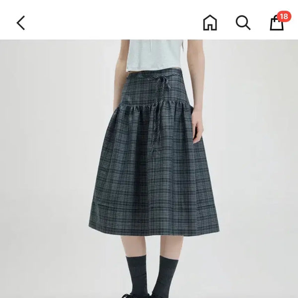 [BUNJANG] Mixxo Check Pattern Midi Skirt / 미쏘 미디 스커트