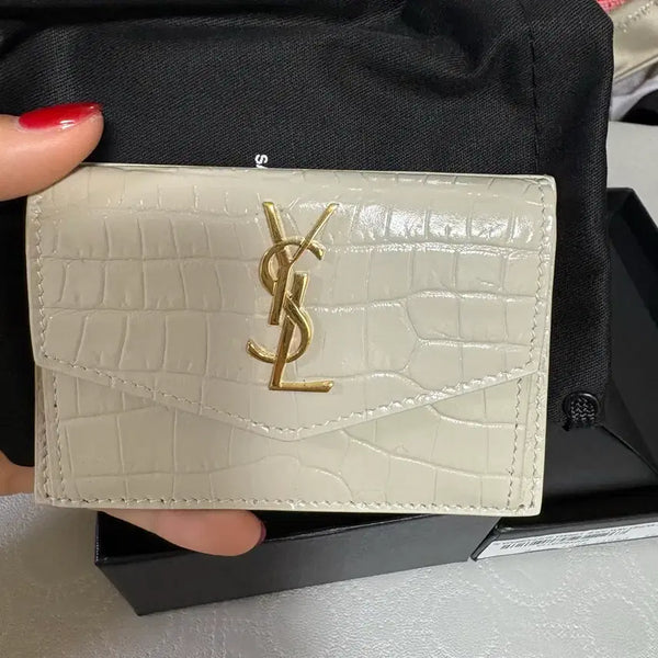 [BUNJANG] Saint Laurent Crocodile Embossed Leather Card Holder / 생로랑 카드지갑