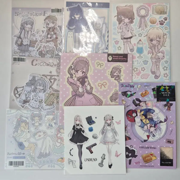 [BUNJANG] Yurika Cutie Zipper Shop Gumi-ri Nagisa no Cherry Bishoujo Original Deco Sticker Set / 유리카 큐티지퍼샵 구미리 나기사노체리 미소녀 오리지널 다꾸 스티커