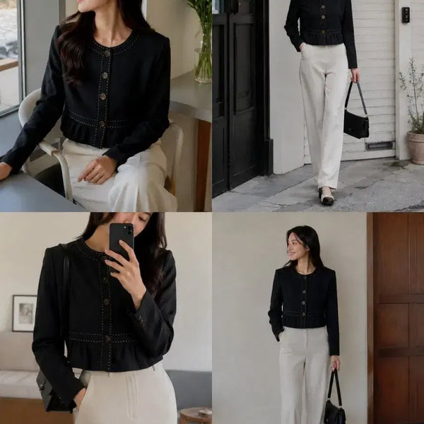 [BUNJANG] IT MICHAA Black Cropped Jacket XS / 잇미샤 크롭 자켓 블랙 XS