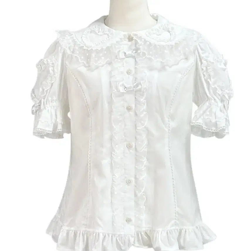 [BUNJANG] Angelic Pretty Frill Heart Blouse / 엔젤릭프리티 angelic pretty 프릴 하트 블라우스