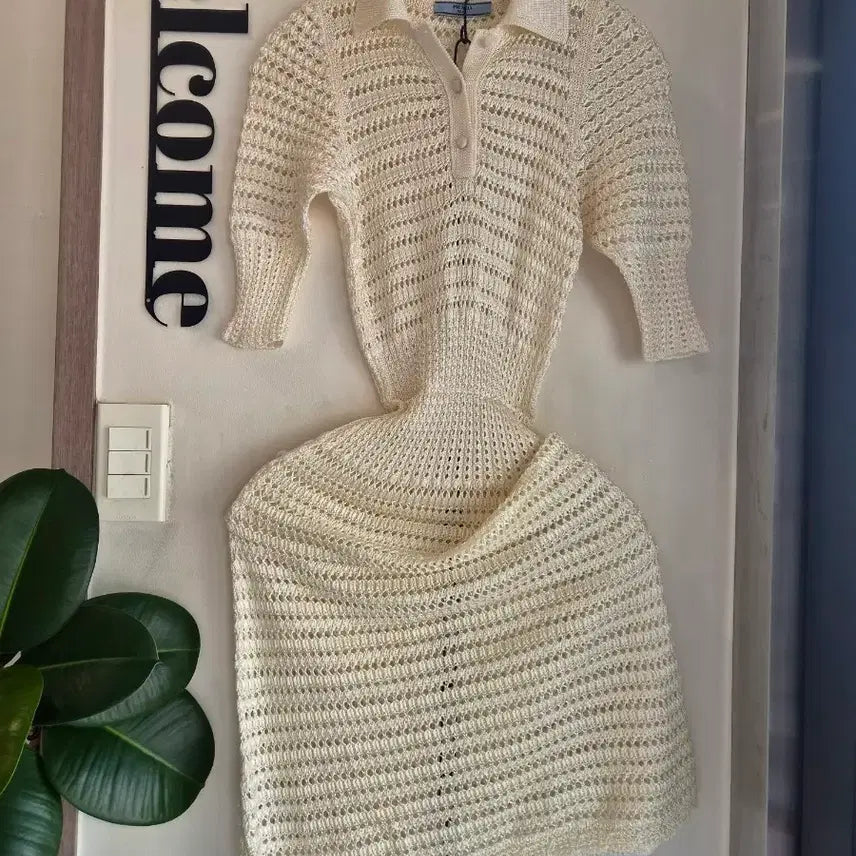 [BUNJANG] Prada Knit Dress Ivory Size 40 / 정품 프라다 니트 원피스 아이보리
