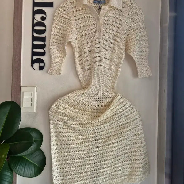 [BUNJANG] Prada Knit Dress Ivory Size 40 / 정품 프라다 니트 원피스 아이보리