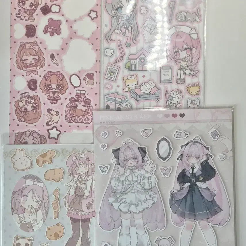 [BUNJANG] Seolgi Illustration Yurika Mukuchi Reridayz "Smiling Girl" Sticker Set / 설기일러스트 라리데이즈 무쿠치 유리카 미소녀 스티커 다꾸 일러스트