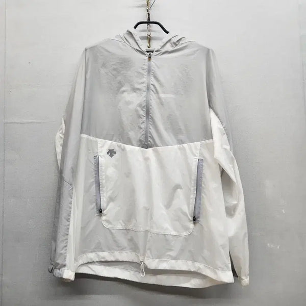 [BUNJANG] Descente Logo Half-Zip Lightweight Anorak String Windbreaker Unisex / 데상트 로고 반집업 경량 아노락 스트링 바람막이 M(L) 남여공용