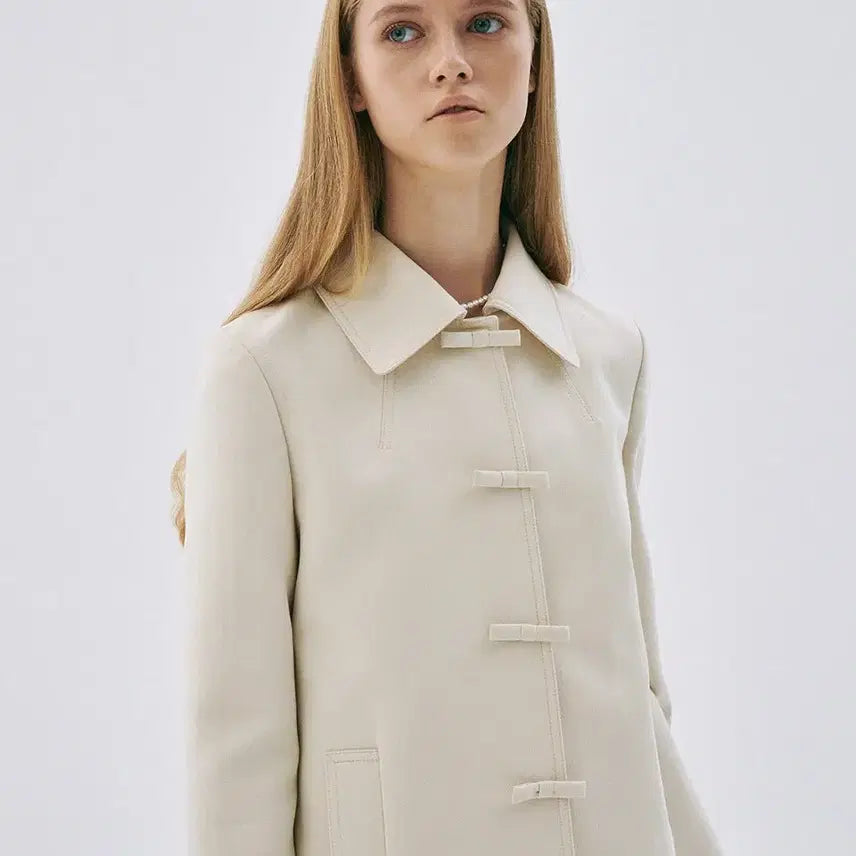 [BUNJANG] Mardi Mercredi New Ribbon A-Line Jacket M / 마르디 신상 리본 에이라인 자켓 M