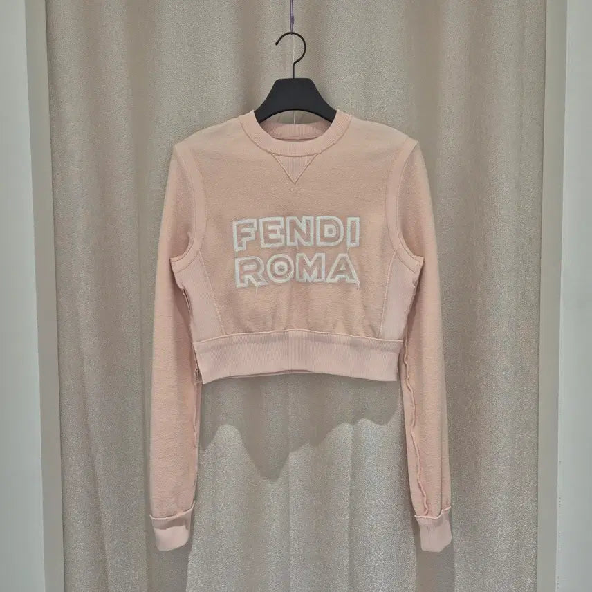 [BUNJANG] Fendi x Marc Jacobs Cotton Cropped Sweatshirt Pastel Pink (S) / (S)펜디 마크 제이콥스 코튼 크롭 맨투맨 파스텔핑크