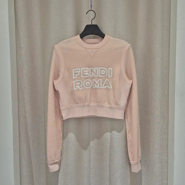 [BUNJANG] Fendi x Marc Jacobs Cotton Cropped Sweatshirt Pastel Pink (S) / (S)펜디 마크 제이콥스 코튼 크롭 맨투맨 파스텔핑크
