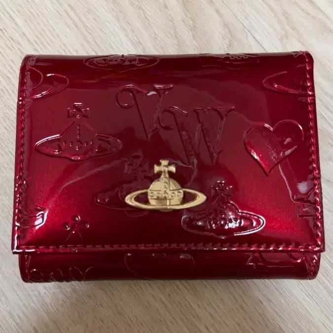 [BUNJANG] Vivienne Westwood Enamel Wallet Red / 비비안웨스트우드 지갑 미사용품