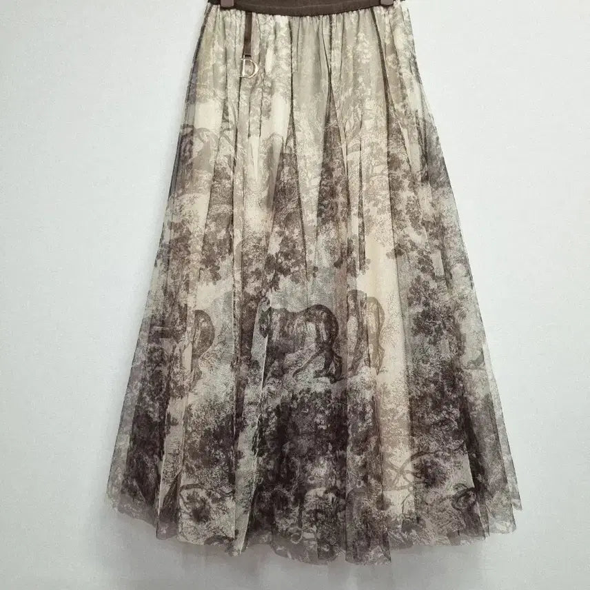 [BUNJANG] Tonal Print Tulle Skirt / 토날리 프린트 튤 스커트