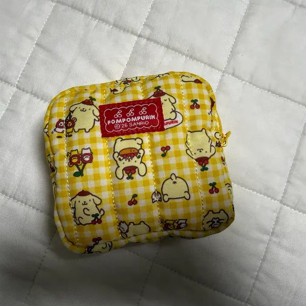 [BUNJANG] Pompompurin Quilted Mini Pouch / 폼폼푸린카페 퀄팅미니파우치
