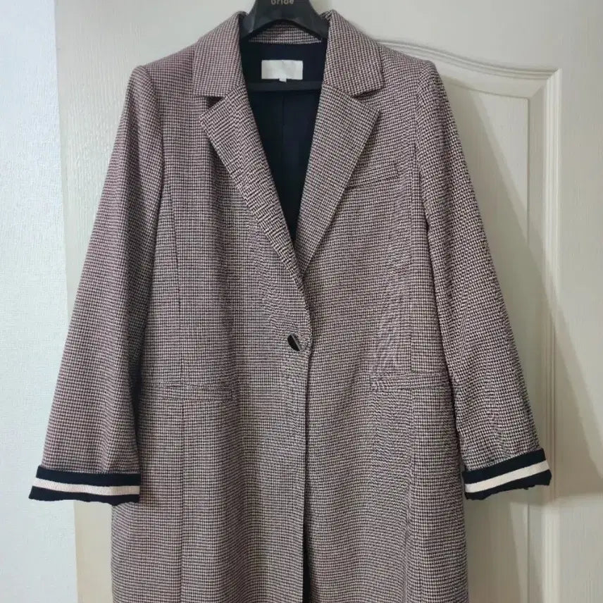 [BUNJANG] Compathia Check Tailored Long Jacket - Size 77 / 꼼빠니아 체크 테일러드 롱자켓 77사이즈