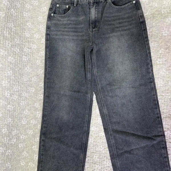 [BUNJANG] Men's Vintage Wash Wide Leg Denim Pants / 와이드데님 팬츠