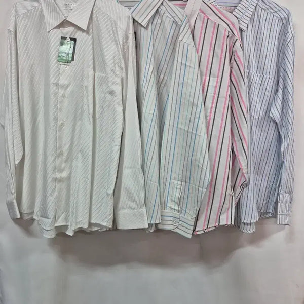 [BUNJANG] MARID Men's 4-Piece Shirt Set (White/Stripe), Size 115 / 새상품 MARID (마리드)남성 셔츠 4종 세트 (화이트/스트라이프) 115