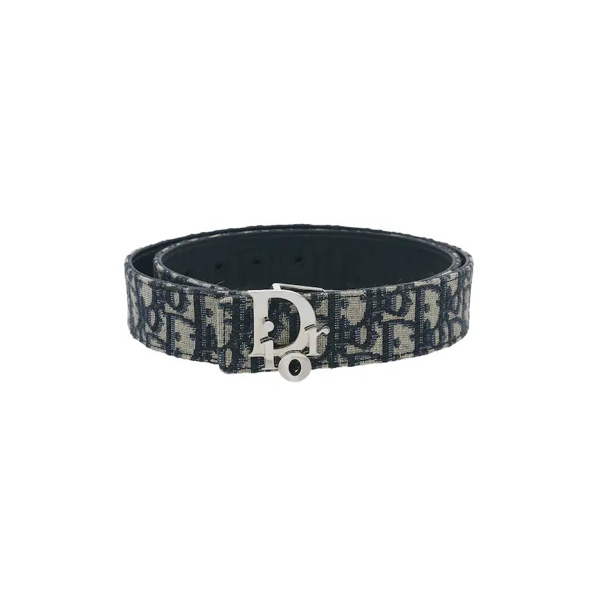 [BUNJANG] Dior Oblique Jacquard Reversible Belt Navy / 디올 오블리크 자카드 리버서블 벨트