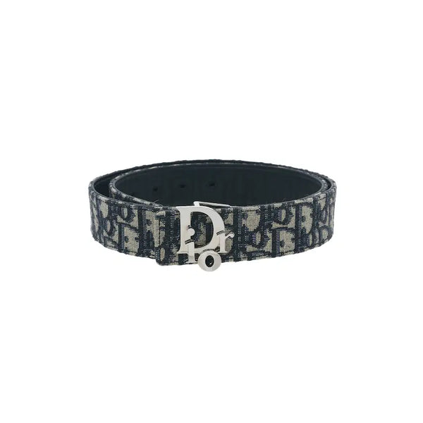 [BUNJANG] Dior Oblique Jacquard Reversible Belt Navy / 디올 오블리크 자카드 리버서블 벨트