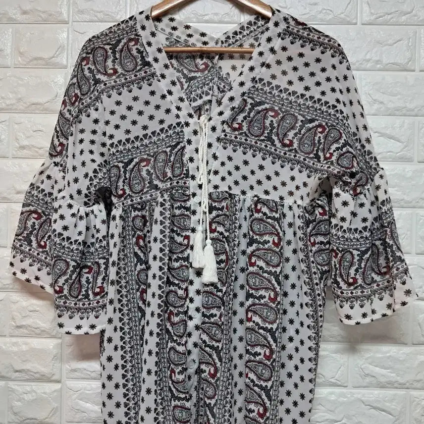 [BUNJANG] Print Open Blouse / 프린트오픈BL 95(F) 여성 블라우스