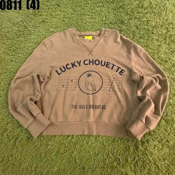 [BUNJANG] Lucky Chouette Sweatshirt Beige / 럭키슈에뜨 맨투맨 베이지 36 0812