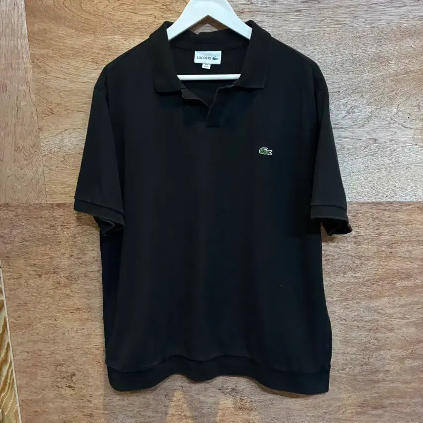 [BUNJANG] Lacoste Men's Black Short Sleeve Polo Shirt Size 110 / 라코스테 남성 블랙 반팔 PK 카라티 110사이즈