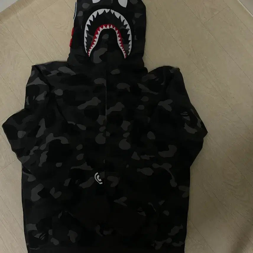 [BUNJANG] BAPE Black Gey Hooded Zip-Up Jacket Size S / 베이프 흑계 후드집업 S