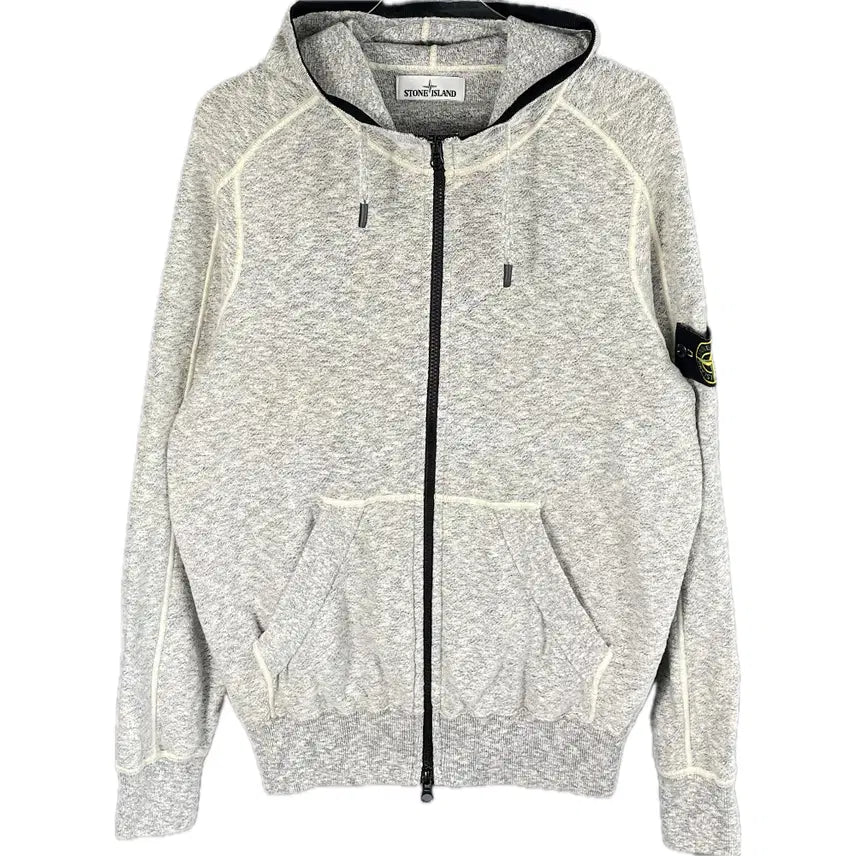 [BUNJANG] Stone Island Logo Patch Knitted Cotton Hooded Zip-Up / [L] 스톤아일랜드 와펜 니티드 코튼 후드 집업
