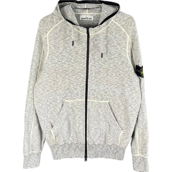 [BUNJANG] Stone Island Logo Patch Knitted Cotton Hooded Zip-Up / [L] 스톤아일랜드 와펜 니티드 코튼 후드 집업