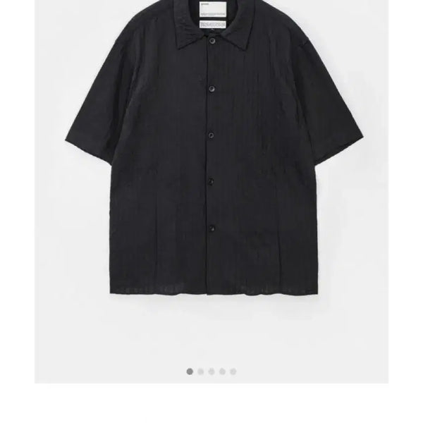 [BUNJANG] Gonak Mokume Half Shirt - Black / 고낙 mokume half shirt - black