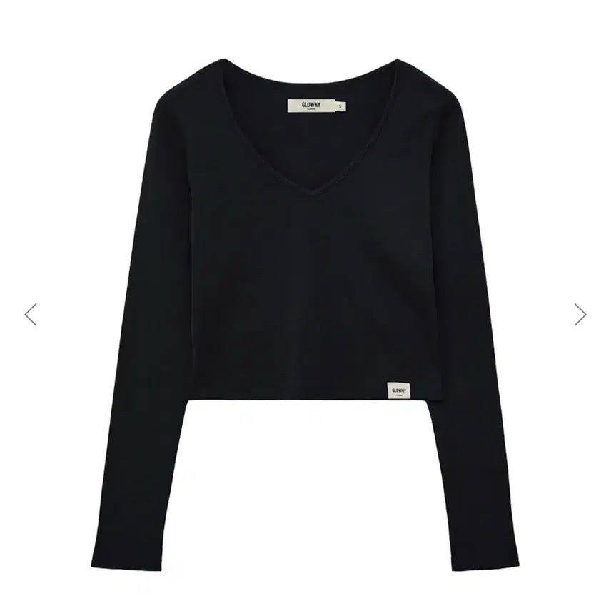 [BUNJANG] GLOWNY G Classic V-Neck Long Sleeve Black / 글로니  G Classic V-Neck Long Sleeve. 블랙F
