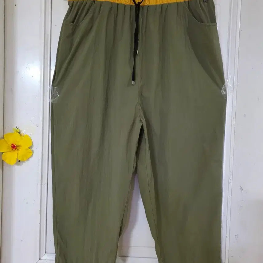 [BUNJANG] Summer/Early Fall High-End Wide Leg Baggy Pants with Crisp Fabric and Elastic Waistband / 여름  초가을  고급스러운 디자인이쁜  바스락 밴딩 와이드 베기통바지